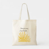 bedankt voor het komen voeg naam toe tekstbericht  tote bag (Achterkant)