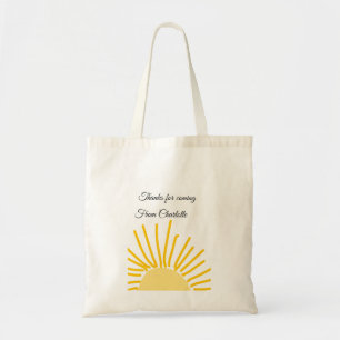 bedankt voor het komen voeg naam toe tekstbericht tote bag