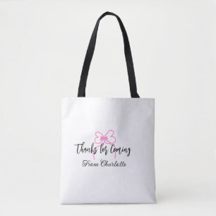 bedankt voor het komen voeg naam toe tekstbericht  tote bag