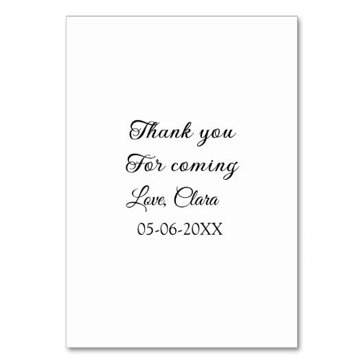 bedankt voor het komen voegen naamtekstbericht toe (Voorkant)