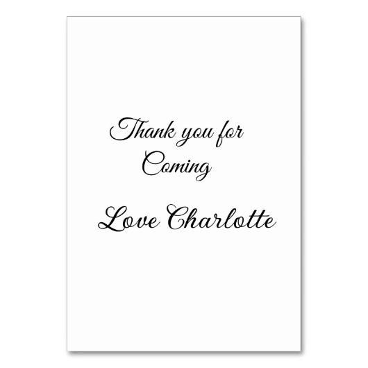 bedankt voor het komen voegen naamtekstbericht toe (Voorkant)