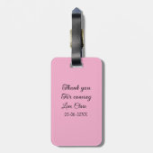 bedankt voor het komen voegen naamtekstbericht toe bagagelabel (Achterkant verticaal)