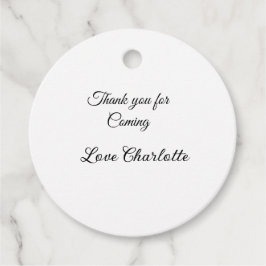 bedankt voor het komen voegen naamtekstbericht toe bedankjes labels