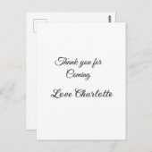 bedankt voor het komen voegen naamtekstbericht toe briefkaart (Voorkant / Achterkant)