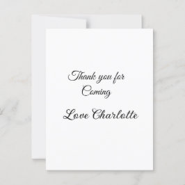 bedankt voor het komen voegen naamtekstbericht toe briefkaart