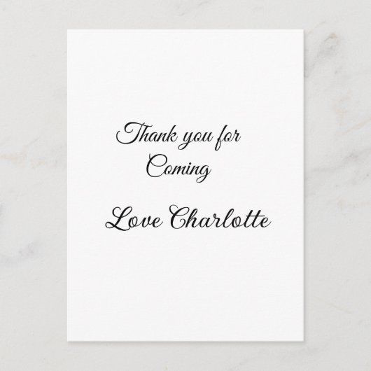 bedankt voor het komen voegen naamtekstbericht toe briefkaart (Voorkant)