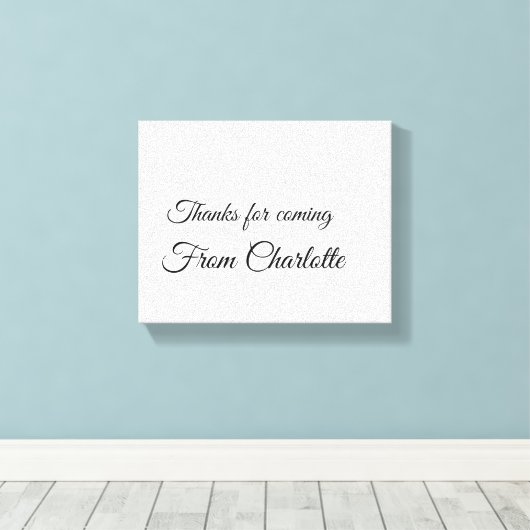 bedankt voor het komen voegen naamtekstbericht toe canvas afdruk (Insitu (Houten vloer))