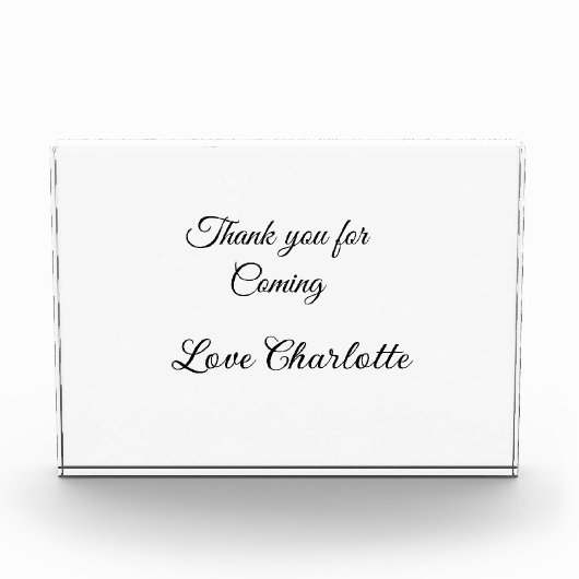 bedankt voor het komen voegen naamtekstbericht toe fotoblokken (Voorkant)