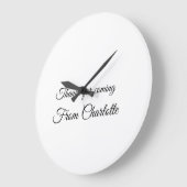 bedankt voor het komen voegen naamtekstbericht toe grote klok (Hoek)