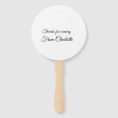 bedankt voor het komen voegen naamtekstbericht toe handwaaier (Voorkant)