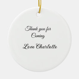 bedankt voor het komen voegen naamtekstbericht toe keramisch ornament