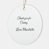 bedankt voor het komen voegen naamtekstbericht toe keramisch ornament (Links)