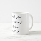 bedankt voor het komen voegen naamtekstbericht toe koffiemok (Voorkant rechts)