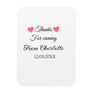 bedankt voor het komen voegen naamtekstbericht toe magneet