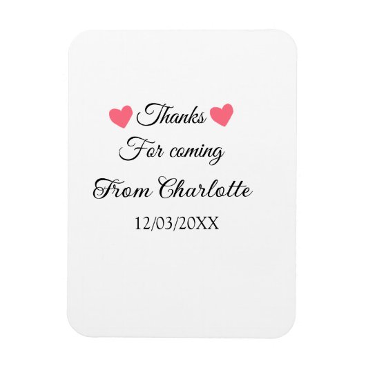 bedankt voor het komen voegen naamtekstbericht toe magneet (Verticaal)