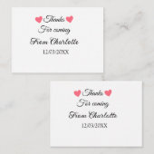 bedankt voor het komen voegen naamtekstbericht toe notitiekaartje (Voorkant / Achterkant)