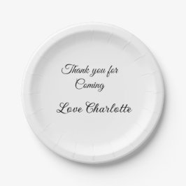 bedankt voor het komen voegen naamtekstbericht toe papieren bordje