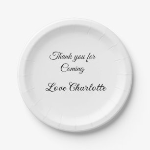 bedankt voor het komen voegen naamtekstbericht toe papieren bordje