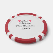 bedankt voor het komen voegen naamtekstbericht toe poker chips (Enkel)