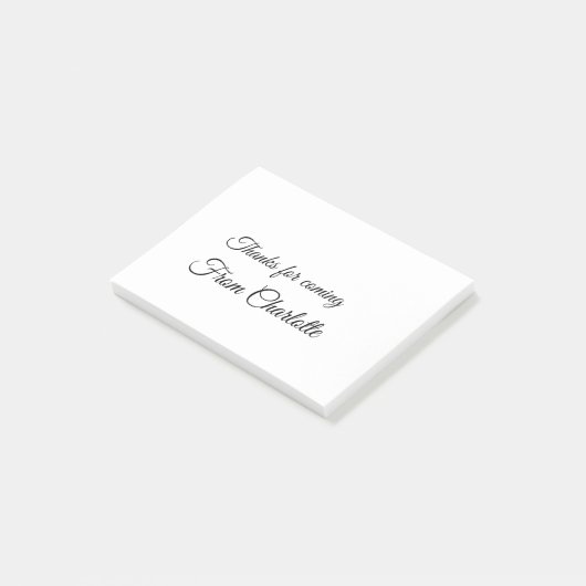 bedankt voor het komen voegen naamtekstbericht toe post-it® notes (Schuin)