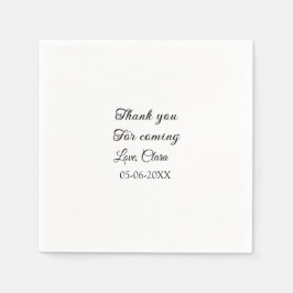 bedankt voor het komen voegen naamtekstbericht toe servet