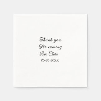 bedankt voor het komen voegen naamtekstbericht toe servet