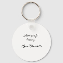 bedankt voor het komen voegen naamtekstbericht toe sleutelhanger