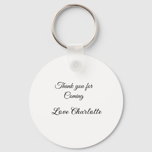 bedankt voor het komen voegen naamtekstbericht toe sleutelhanger (Voorkant)