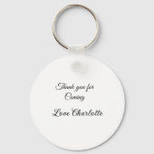 bedankt voor het komen voegen naamtekstbericht toe sleutelhanger (Achterkant)