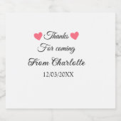 bedankt voor het komen voegen naamtekstbericht toe sparkling wijnetiket (Enkel label)