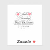 bedankt voor het komen voegen naamtekstbericht toe sticker (Vel)