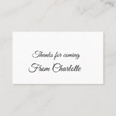 bedankt voor het komen voegen naamtekstbericht toe visitekaartje (Achterkant)