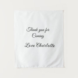 bedankt voor het komen voegen naamtekstbericht toe wandkleed