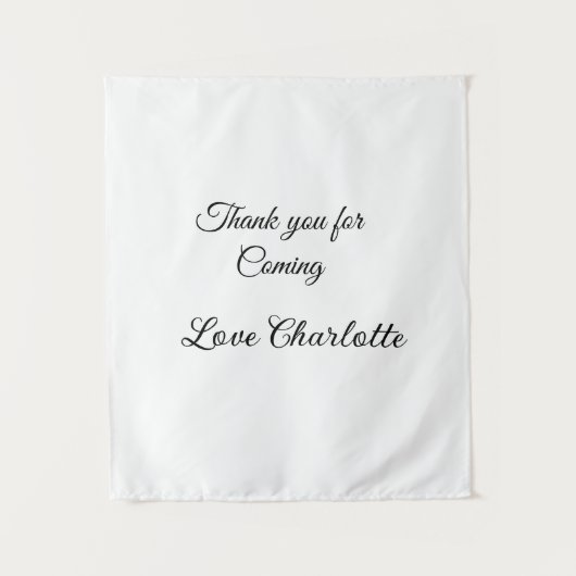 bedankt voor het komen voegen naamtekstbericht toe wandkleed (Voorkant)