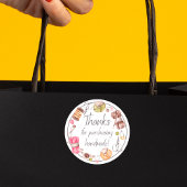 Bedankt voor het kopen van handgemaakte ronde sticker