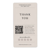 Bedankt voor het kopen van moderne beige verzendin etiket (Voorkant)