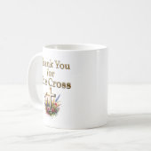 Bedankt voor het kruis koffiemok (Voorkant links)