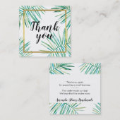 BEDANKT voor het LABELS van botanische palmbladere (Voorkant / Achterkant)