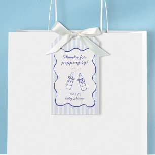 Bedankt voor het langskomen Blue Soda Bottle Baby  Cadeaulabel