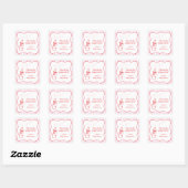 Bedankt voor het langskomen frisdrankfles babyshow vierkante sticker (Vel)