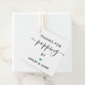 Bedankt voor het langskomen Labels, Trouw Turquois Bedankjes Labels (In situ)