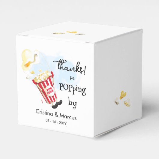 Bedankt voor het langskomen Popcorn Bedankdoosjes (Voorkant Zijde)