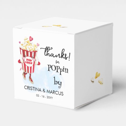 Bedankt voor het langskomen Popcorn Bedankdoosjes (Voorkant Zijde)