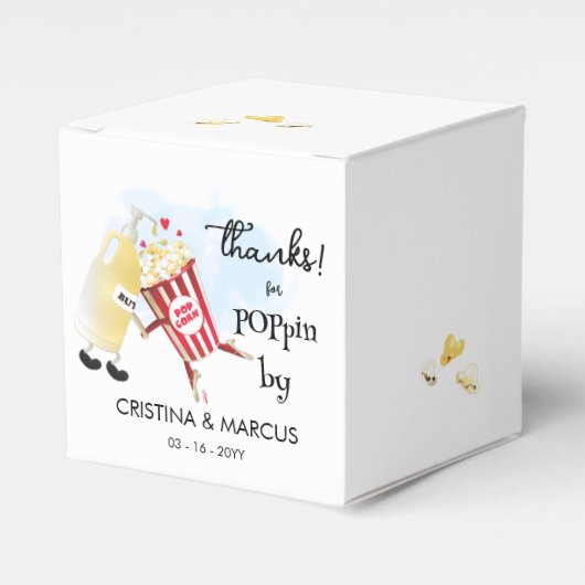 Bedankt voor het langskomen Popcorn Bedankdoosjes (Voorkant Zijde)