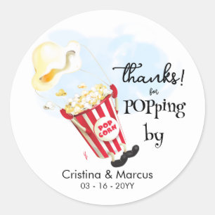 Bedankt voor het langskomen Popcorn Evenement Ronde Sticker