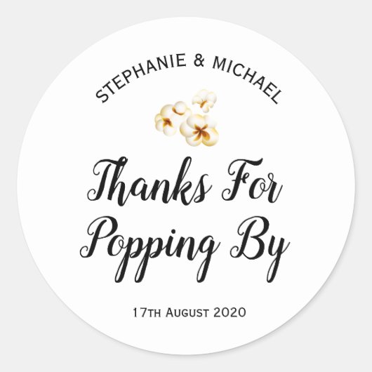Bedankt voor het langskomen sticker, ronde sticker (Voorkant)