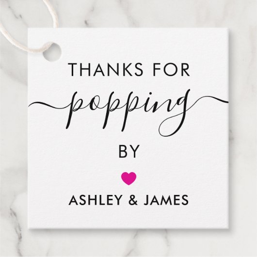 Bedankt voor het langskomen Tags, Trouw Tag, Fuchs Bedankjes Labels (Voorkant)