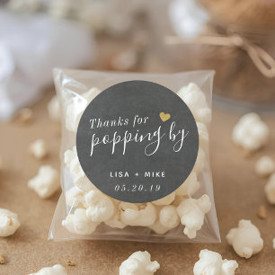 Bedankt voor het langskomen Trouw Popcorn Favor Ronde Sticker