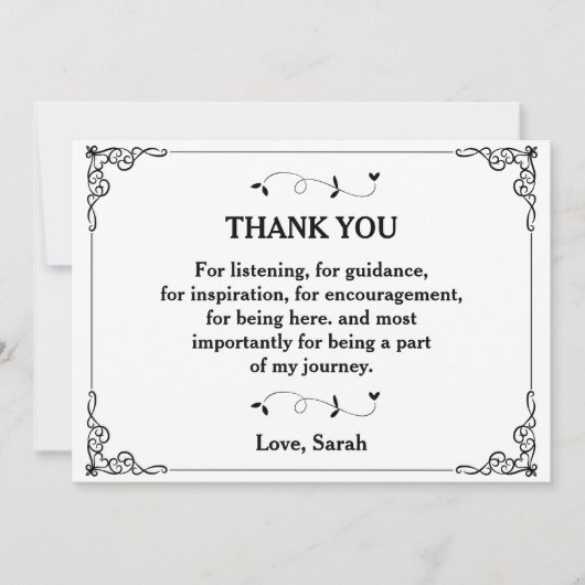 Bedankt voor het luisteren, voor de leidraad kaart (Voorkant)