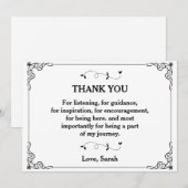 Bedankt voor het luisteren, voor de leidraad kaart (Voorkant / Achterkant)